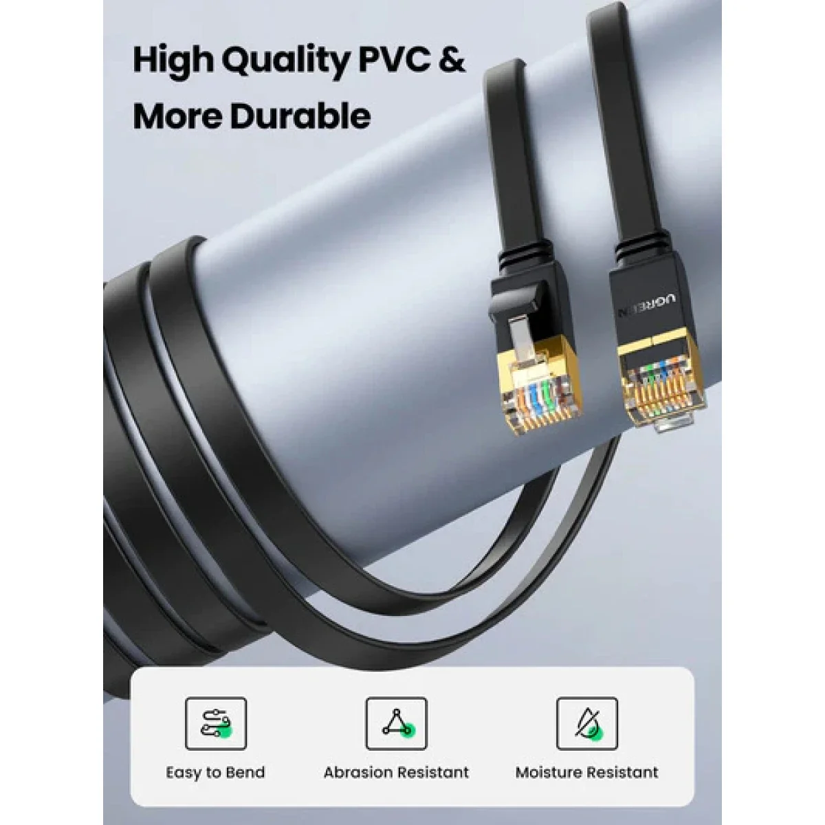 Ugreen Cat 7 Ethernet Extension Cable 1.5m, 10Gbps, 600MHz - Thumbnail 4