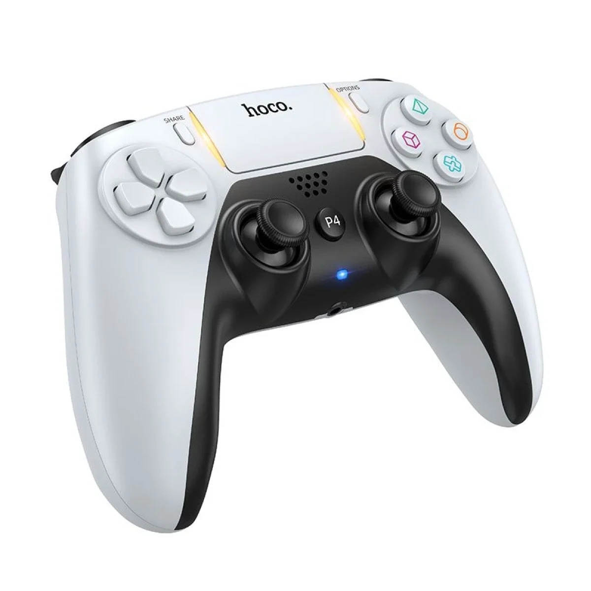 يد تحكم ألعاب لاسلكية HOCO GA1 Phoenix لجهاز PS4 بتقنية بلوتوث 4.2 وبطارية 800mAh باللون الأبيض - Image 3