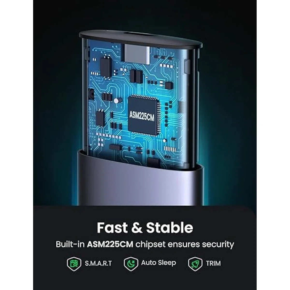 حاوية SSD M.2 SATA NGFF من Ugreen ألمنيوم USB 3.1 - Thumbnail 4