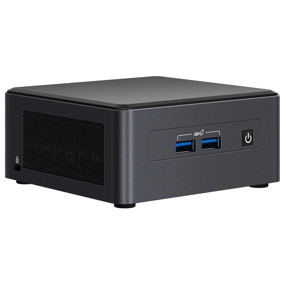 كمبيوتر مصغر Intel NUC 11 Pro Kit NUC11TNHi5 بمعالج i5-1135G7، يدعم رام DDR4 حتى 64GB وتخزين SSD أو NVMe، جرافيكس Iris Xe، نظام DOS – BNUC11TNHi50000