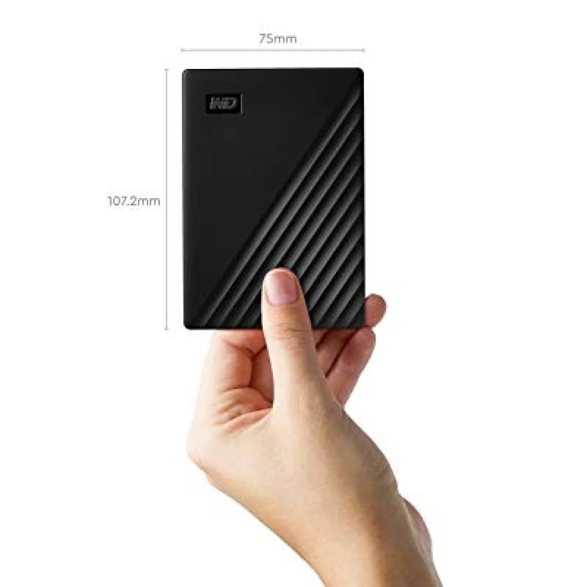 هارد خارجي WD My Passport سعة 2TB USB 3.2 Gen 1 بتشفير AES أسود - Image 2