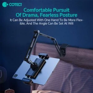 Coteci SD-57 Aluminum Alloy Multi-Angle Telescopic Tablet Stand - Black - Thumbnail 10