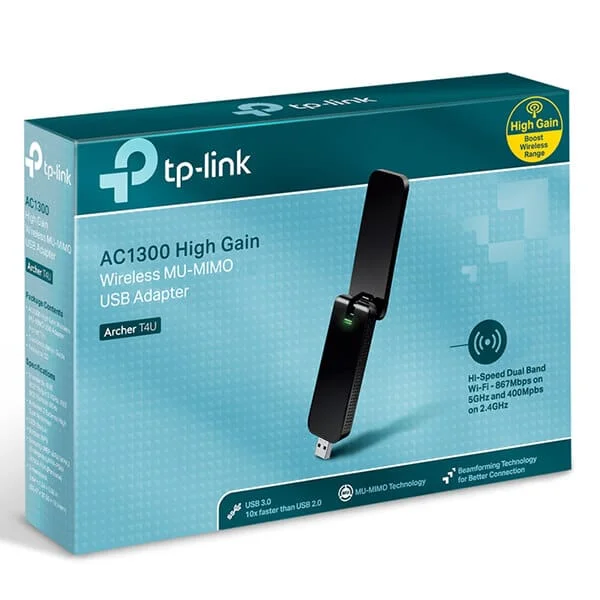 لاقط الواي فاي USB لاسلكي ثنائي النطاق AC1300 من TP-LINK Archer T4U - Image 1