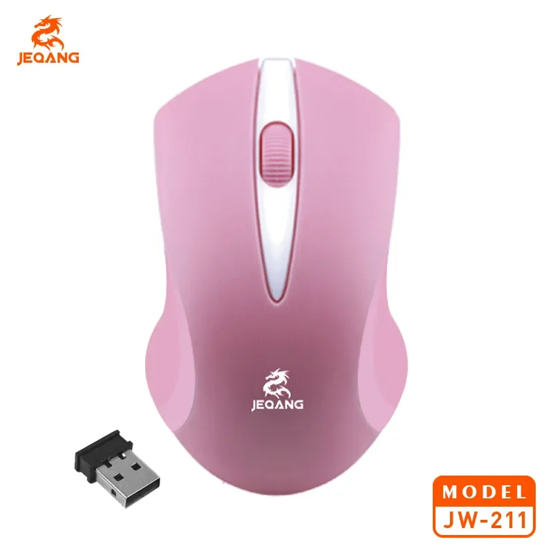 ماوس Jeqang JW-211 بصري صغير ومحمول 3D، لاسلكي 2.4G مع USB، توصيل وتشغيل وبطارية للاستخدام المكتبي - Image 4