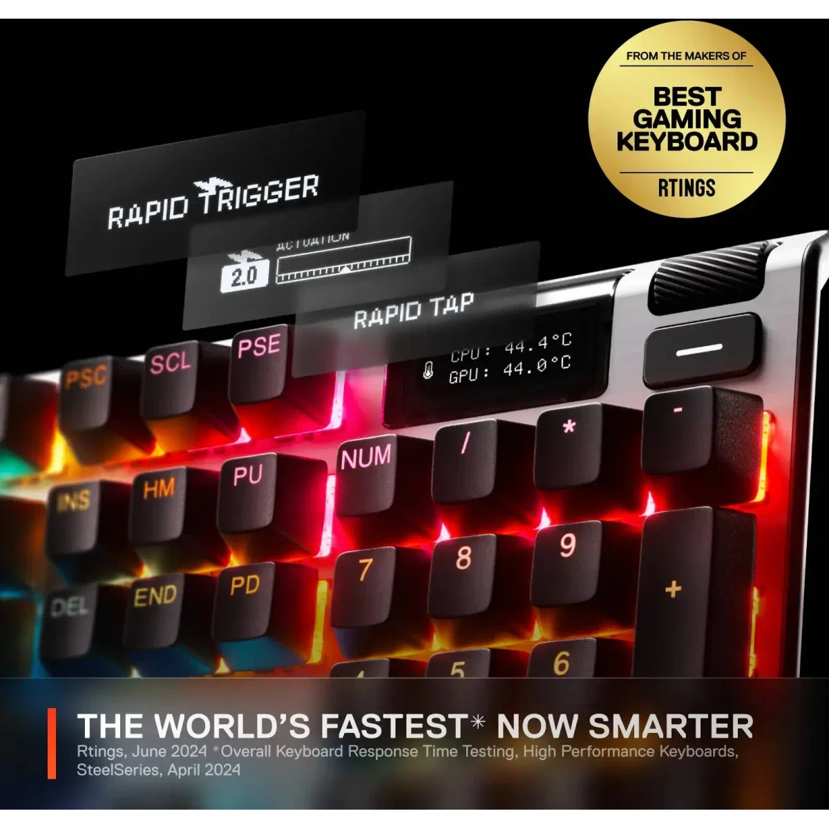 SteelSeries Apex Pro TKL Gen 3 Wired Mechanical Gaming Keyboard with OmniPoint 3.0 Switches - Black - Thumbnail 7