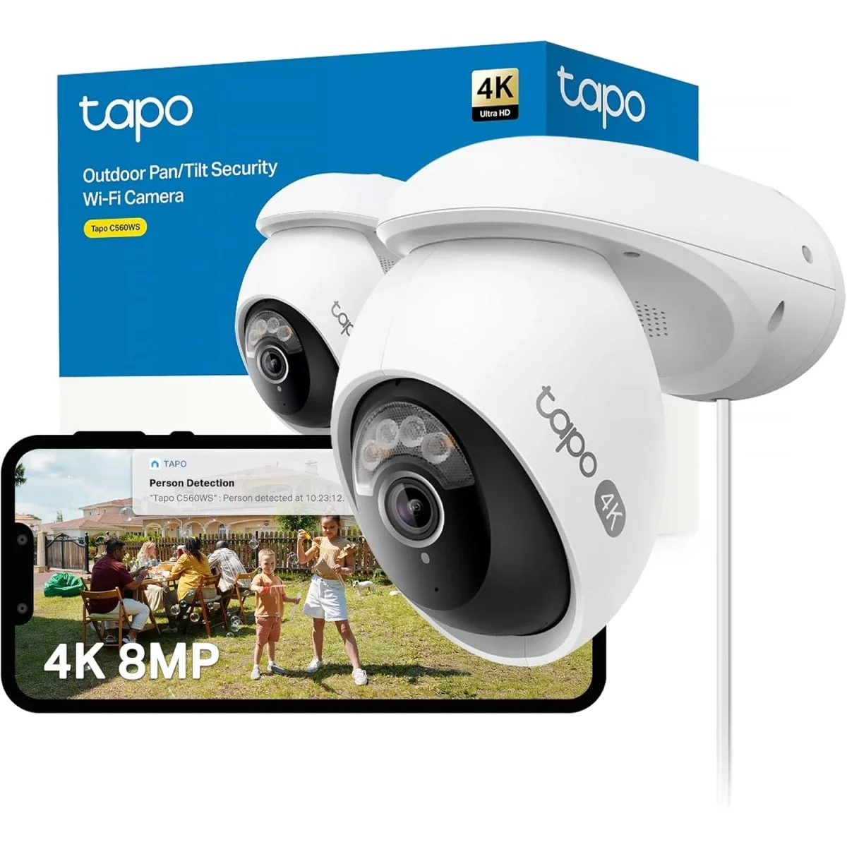 TP-LINK Tapo C560WS 4K 8MP Outdoor Security Camera with Wi-Fi 6 and IP66 - Image 1