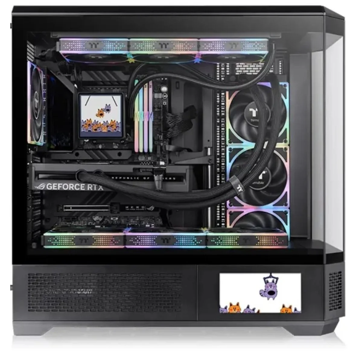 Thermaltake View 600 TG Full Tower PC Case with 420mm Radiator Support & 6.0" LCD Panel Kit - Future Dusk - Image 8