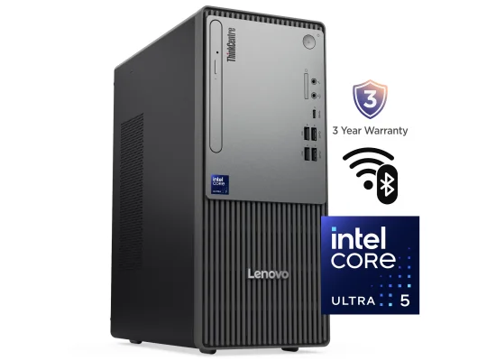 كمبيوتر مكتبي برجي Lenovo ThinkCentre neo 50t Gen 6 بمعالج Intel Core Ultra 5 225 وذاكرة 8GB وSSD 512GB أسود - Thumbnail 6