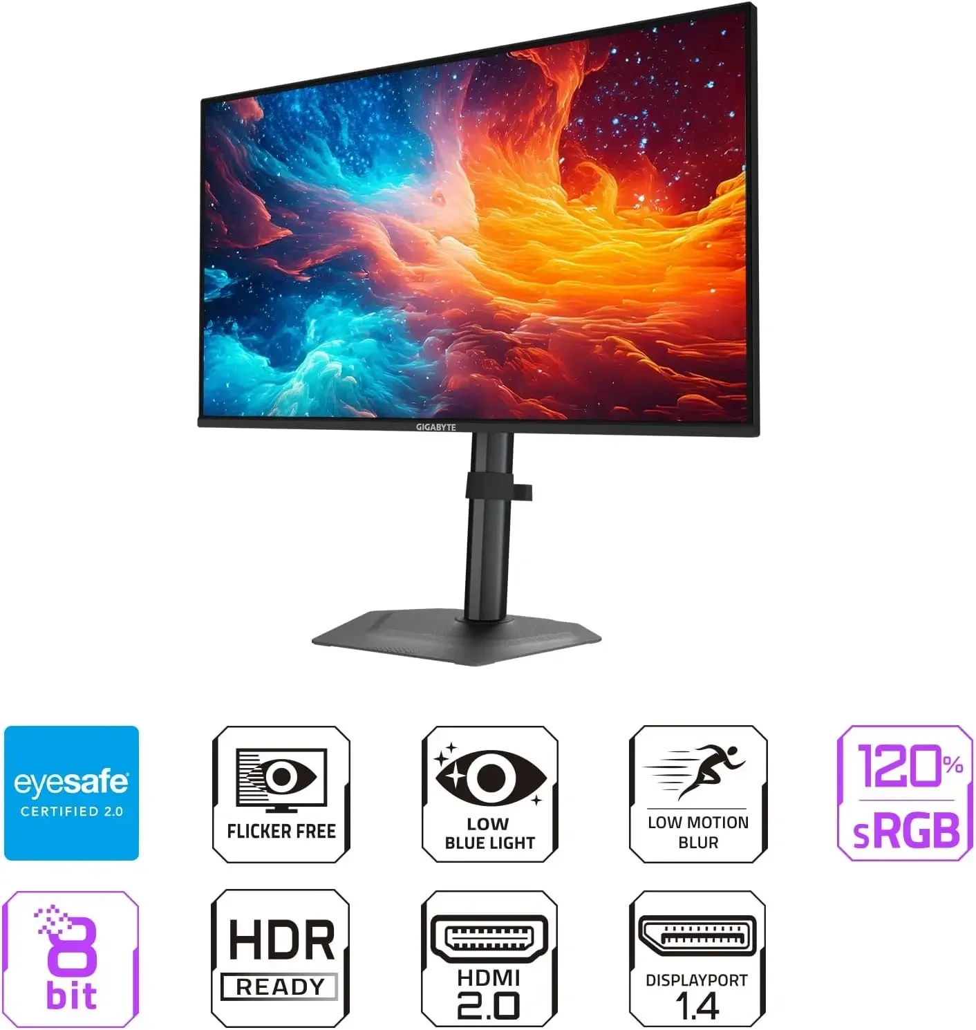 شاشة ألعاب GIGABYTE G25F2 مقاس 25 إنش FHD بتقنية Super Speed IPS ومعدل 200Hz وزمن استجابة 1ms مع سماعات - Image 7