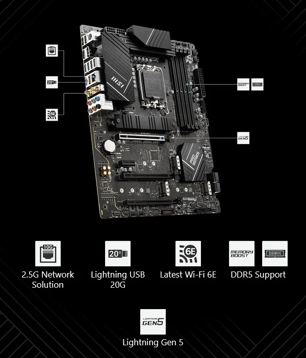 MSI PRO Z790-P WIFI DDR5 ATX Motherboard LGA 1700 Intel Z790 - Image 7