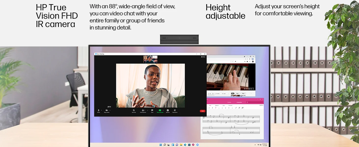 كمبيوتر الكل في واحد HP ProOne 240 G10 شاشة 24 إنش IPS Full HD بمعالج Intel Core i7-1355U وذاكرة 16GB وتخزين 512GB SSD أسود - Thumbnail 15