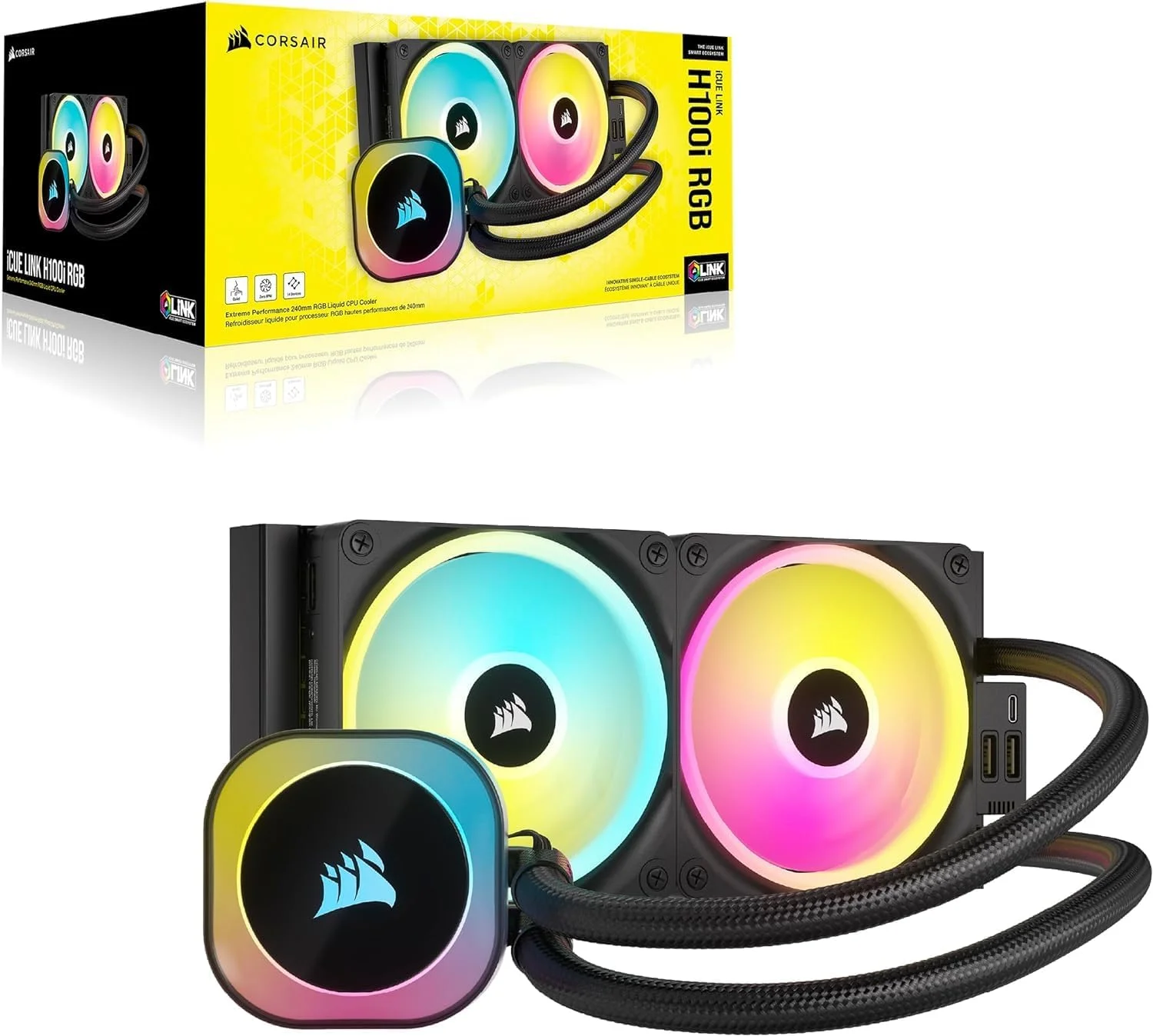 مبرد معالج سائل Corsair iCUE LINK H100i RGB بحجم 240 ملم CW-90601001WW - Image 2