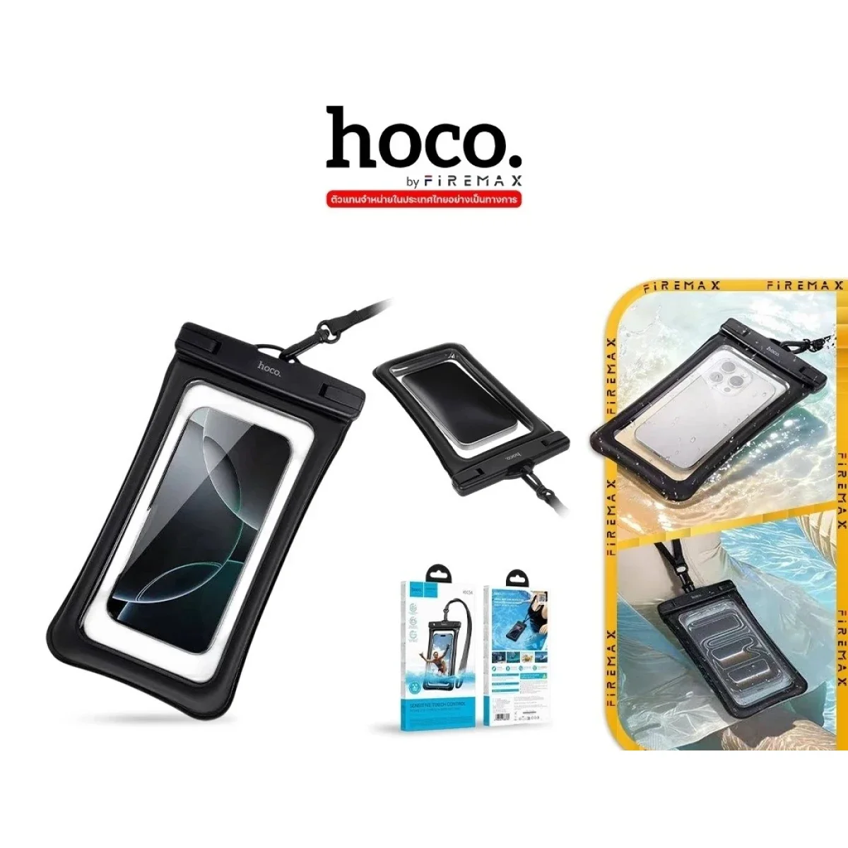 HOCO HX54 IPX8 Waterproof Phone Pouch with Anti-Sinking Airbag - Black - Image 5