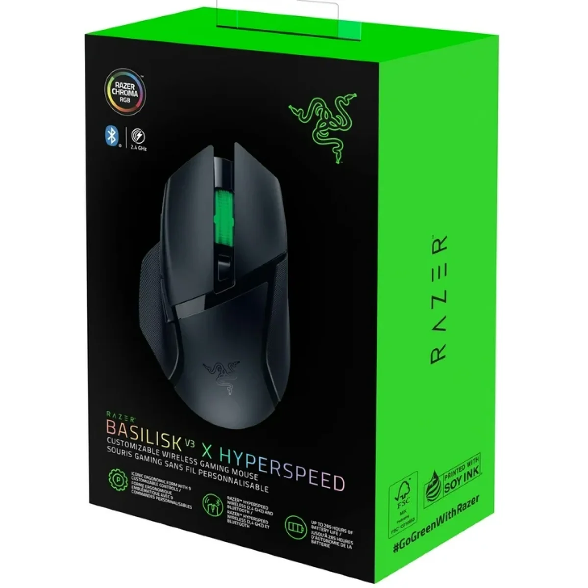 ماوس ألعاب Razer Basilisk V3 X HyperSpeed لاسلكي وبلوتوث بدقة 18K DPI، أسود - Thumbnail 2