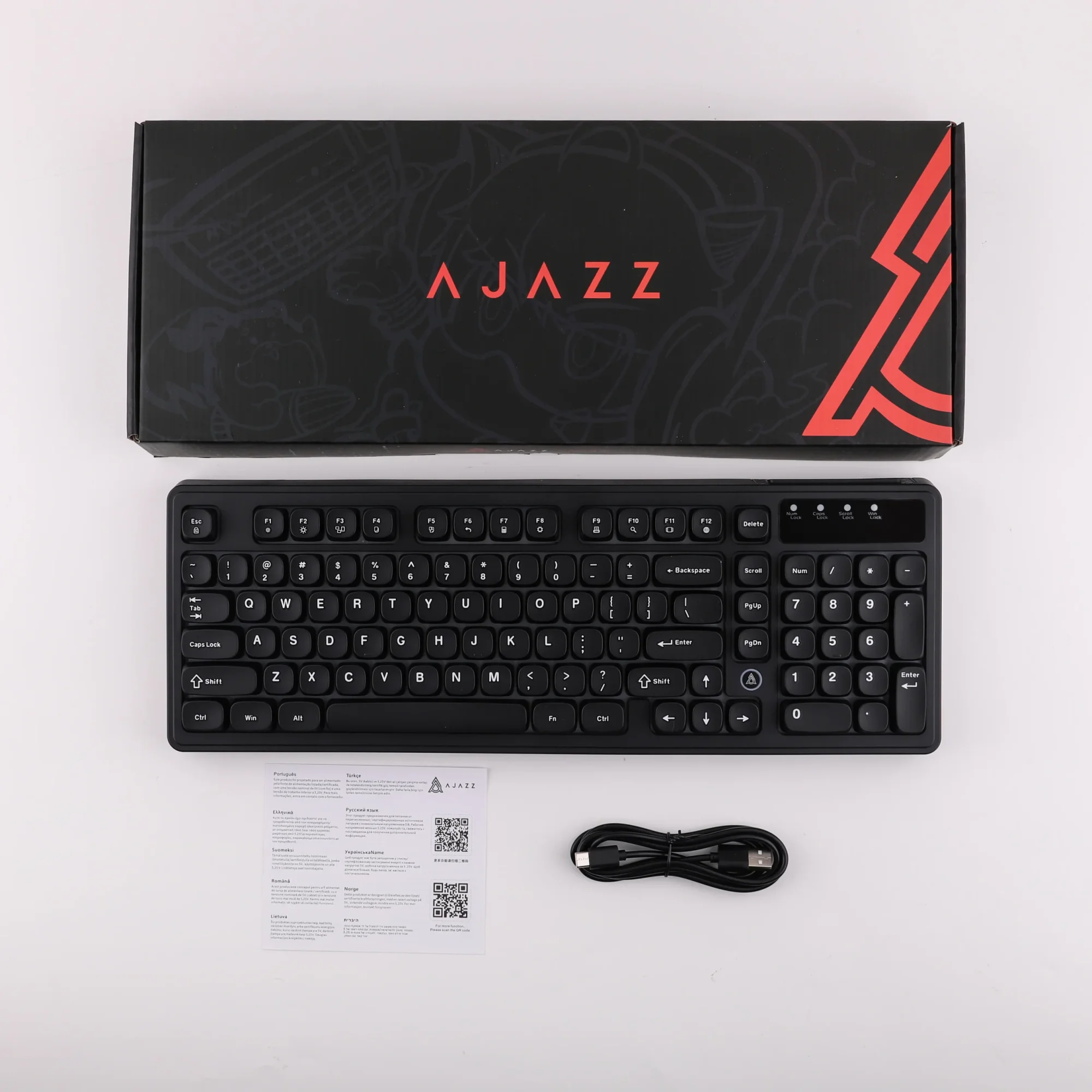 AJAZZ AF98 Wired Gaming Keyboard – Black, Mixed Lighting - Thumbnail 8