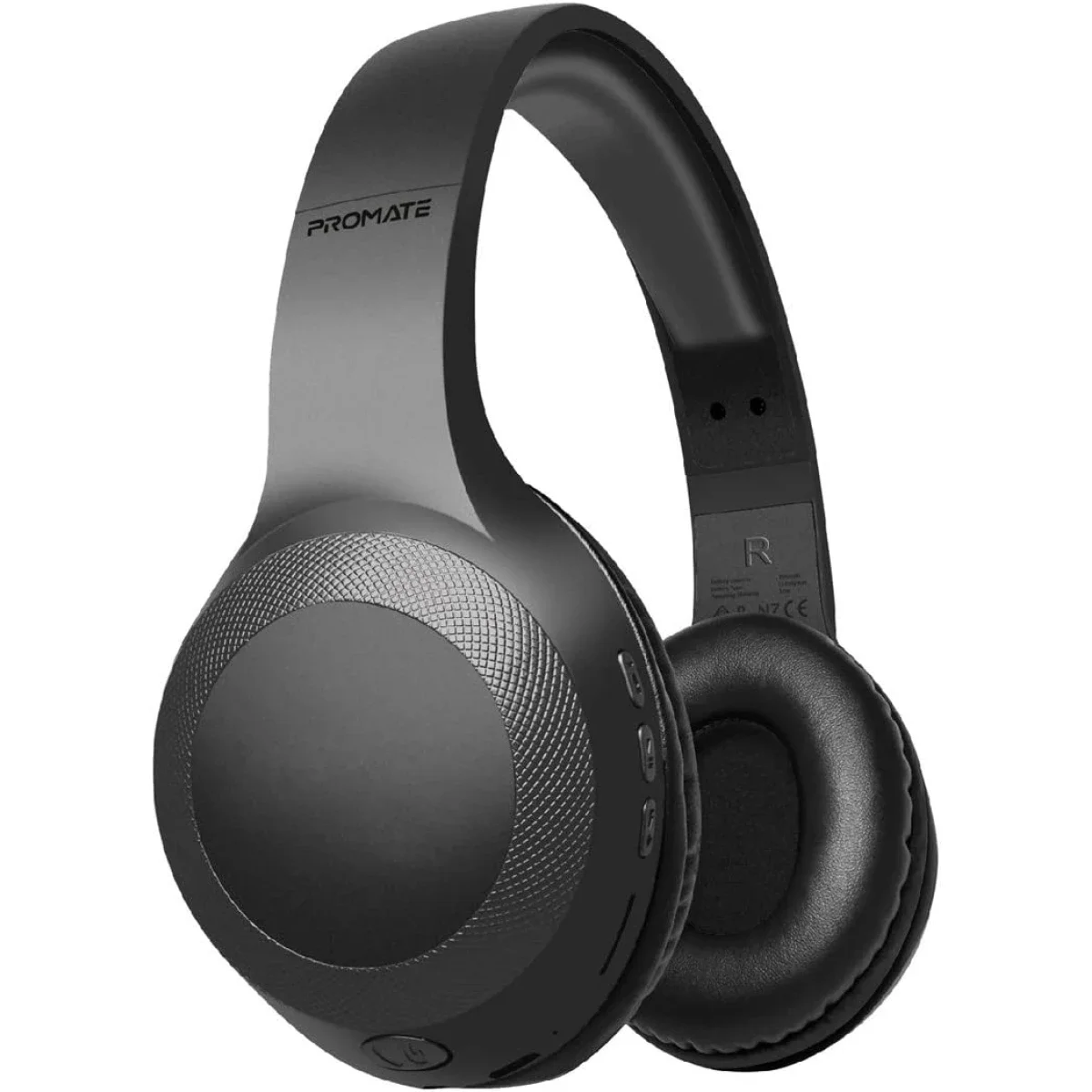 Promate LaBoca Wired & Wireless Bluetooth 5.0 Headphones with Deep Bass, MicroSD Playback, Built-In Mic and 5H Playtime - Black