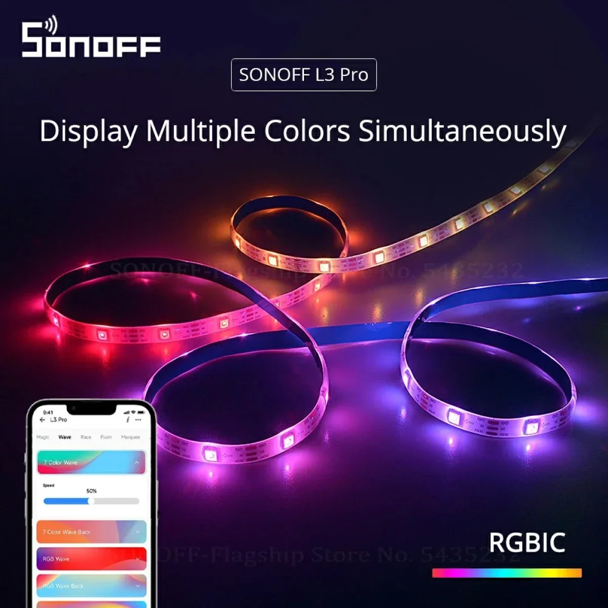 SONOFF L3 Pro Smart WiFi RGBIC LED Strip Light with Music Mode