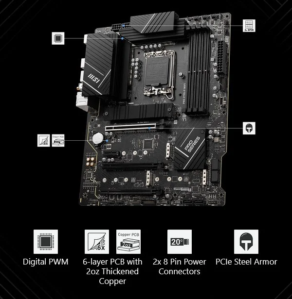 MSI PRO Z790-P WIFI DDR5 ATX Motherboard LGA 1700 Intel Z790 - Image 8