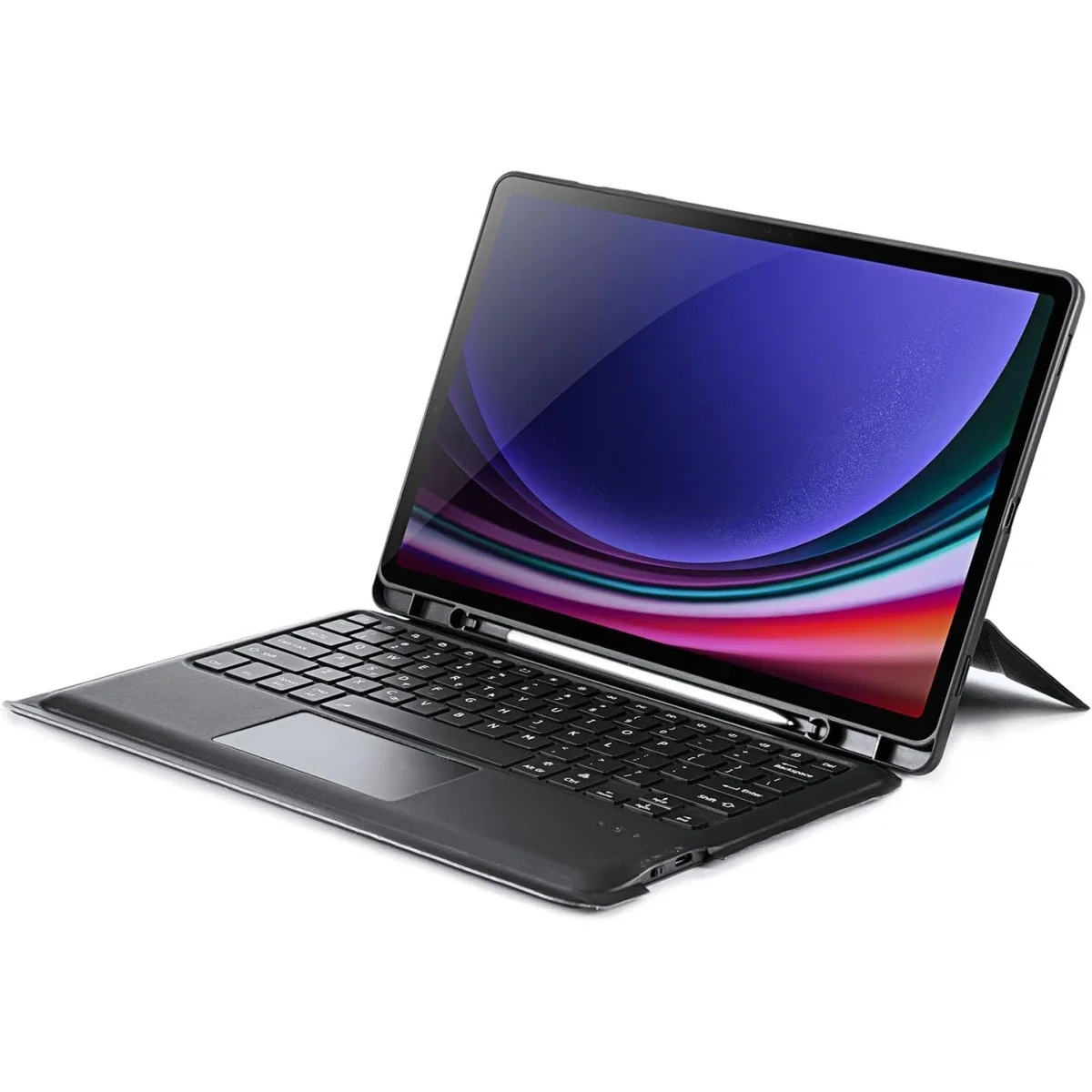 غطاء كيبورد DUX DUCIS DK Series لتابلت Samsung Tab S9 11 إنش مع لوحة لمس بلوتوث وتخطيط عربي-إنجليزي أسود، 80 ساعة - Image 2
