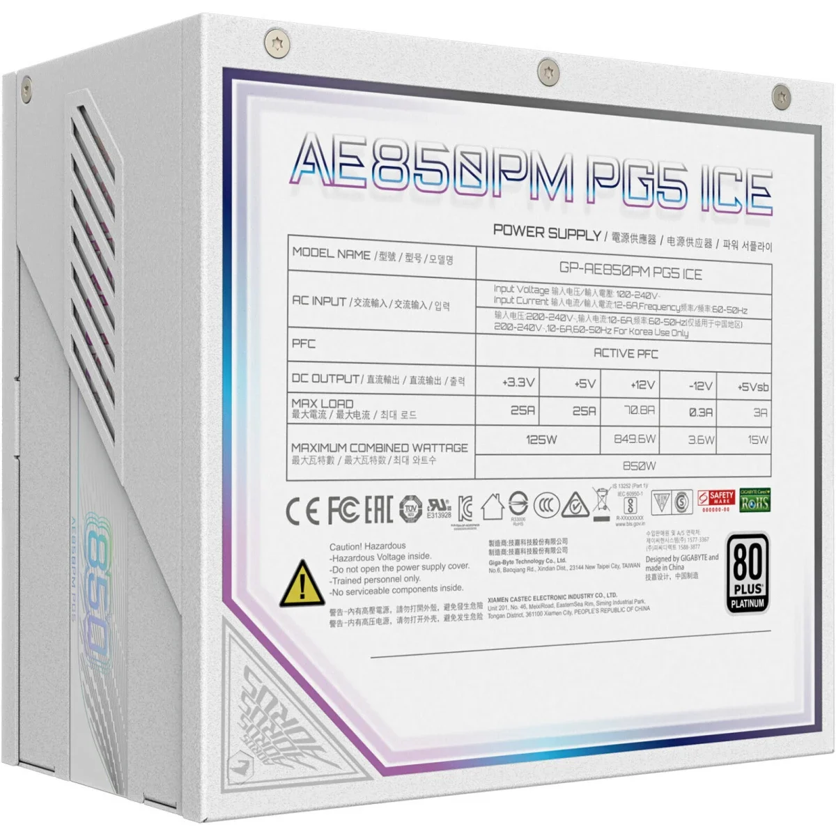 GIGABYTE AORUS ELITE 850W 80 PLUS Platinum Modular PCIe 5.0 ATX Power Supply P850W - Thumbnail 3