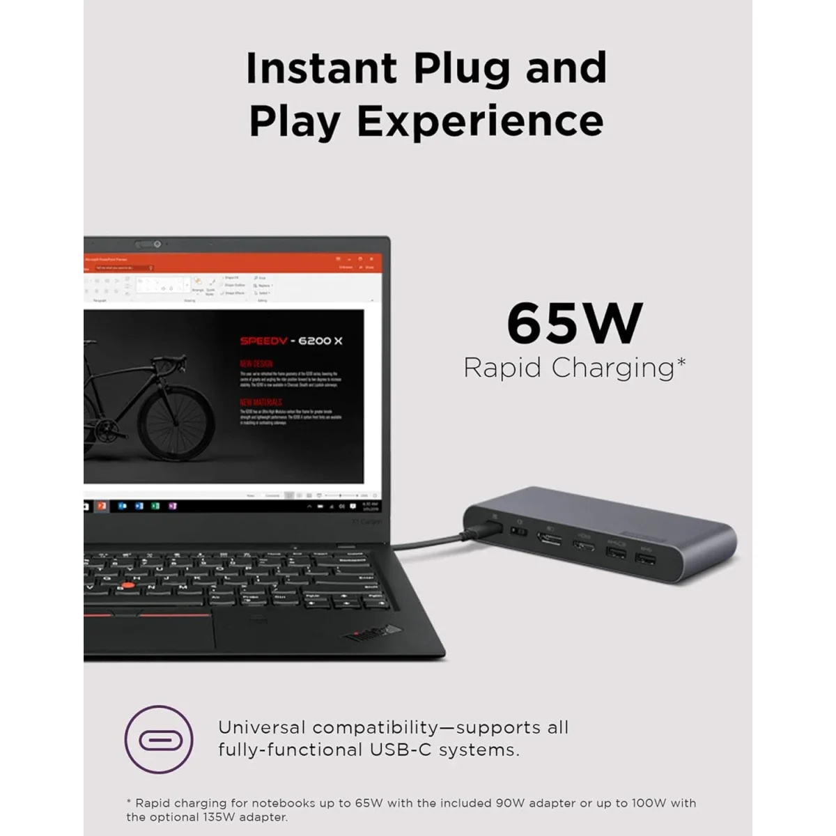 Lenovo USB-C Universal Business Dock with 65W Charging, DP 1.4, HDMI 2.0, 3x USB-A and 2x USB-C - Image 6
