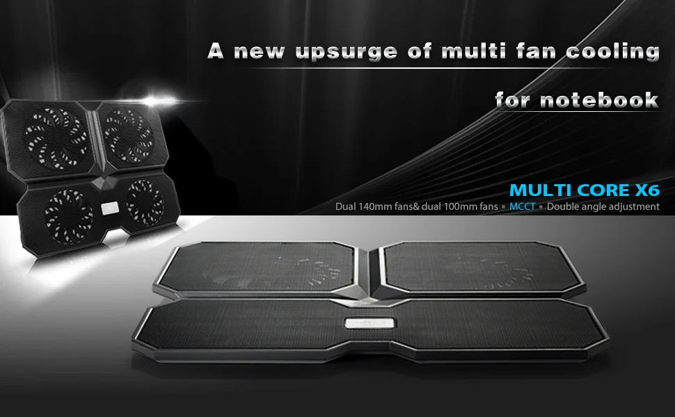 DeepCool Multi Core X6 Laptop Cooling Pad for Up to 15.6" Laptops with Metal Mesh Panel, 2x100mm & 2x140mm Fans - Image 8