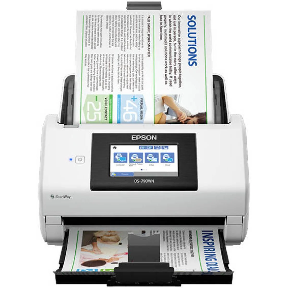 ماسح مستندات شبكي EPSON WorkForce DS-790WN بسرعة 45 PPM أحادي و90 IPM مزدوج و600 DPI