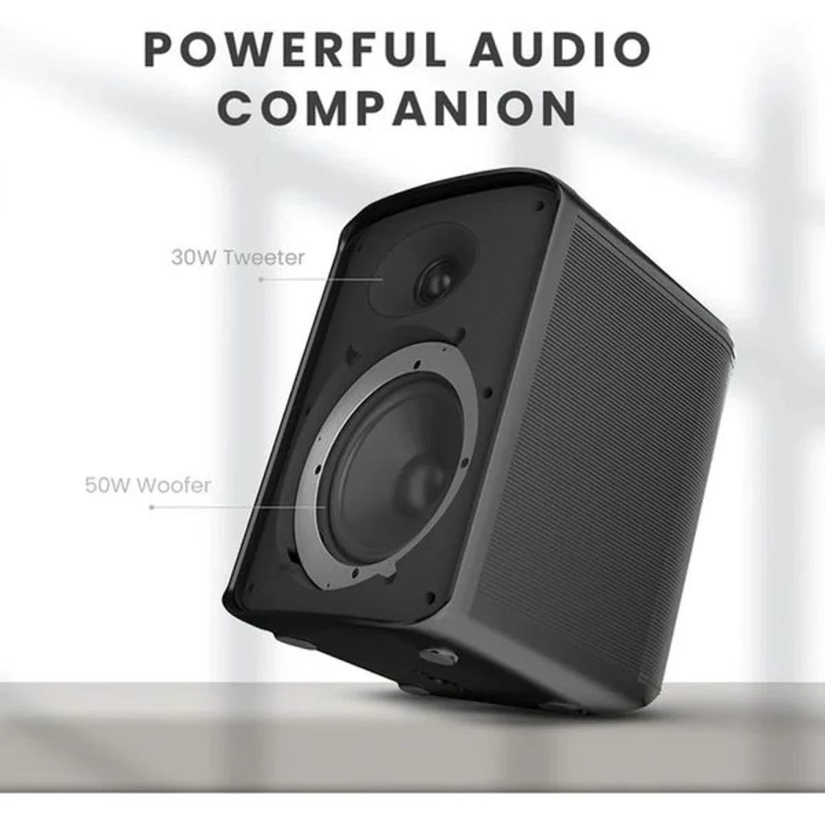 HiFuture Event 80W Portable Bluetooth Speaker with RGB Lights, Karaoke and Power Bank - Black - Thumbnail 5