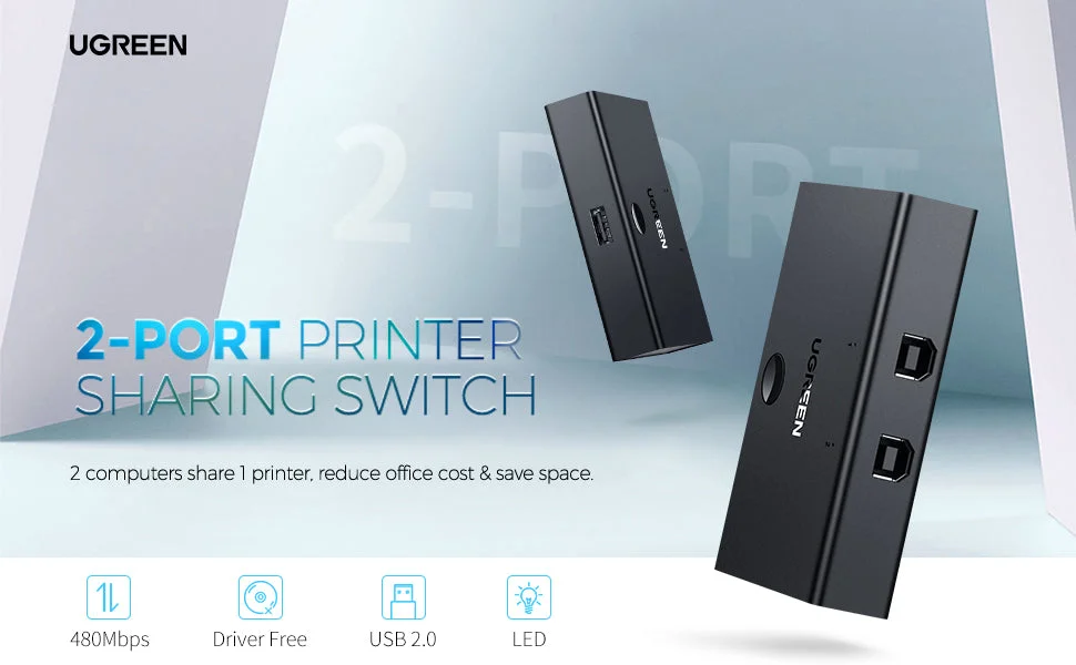 سويتش مشاركة USB Ugreen 30345 بتقنية USB 2.0 مدخلين ومخرج واحد KM - Image 9