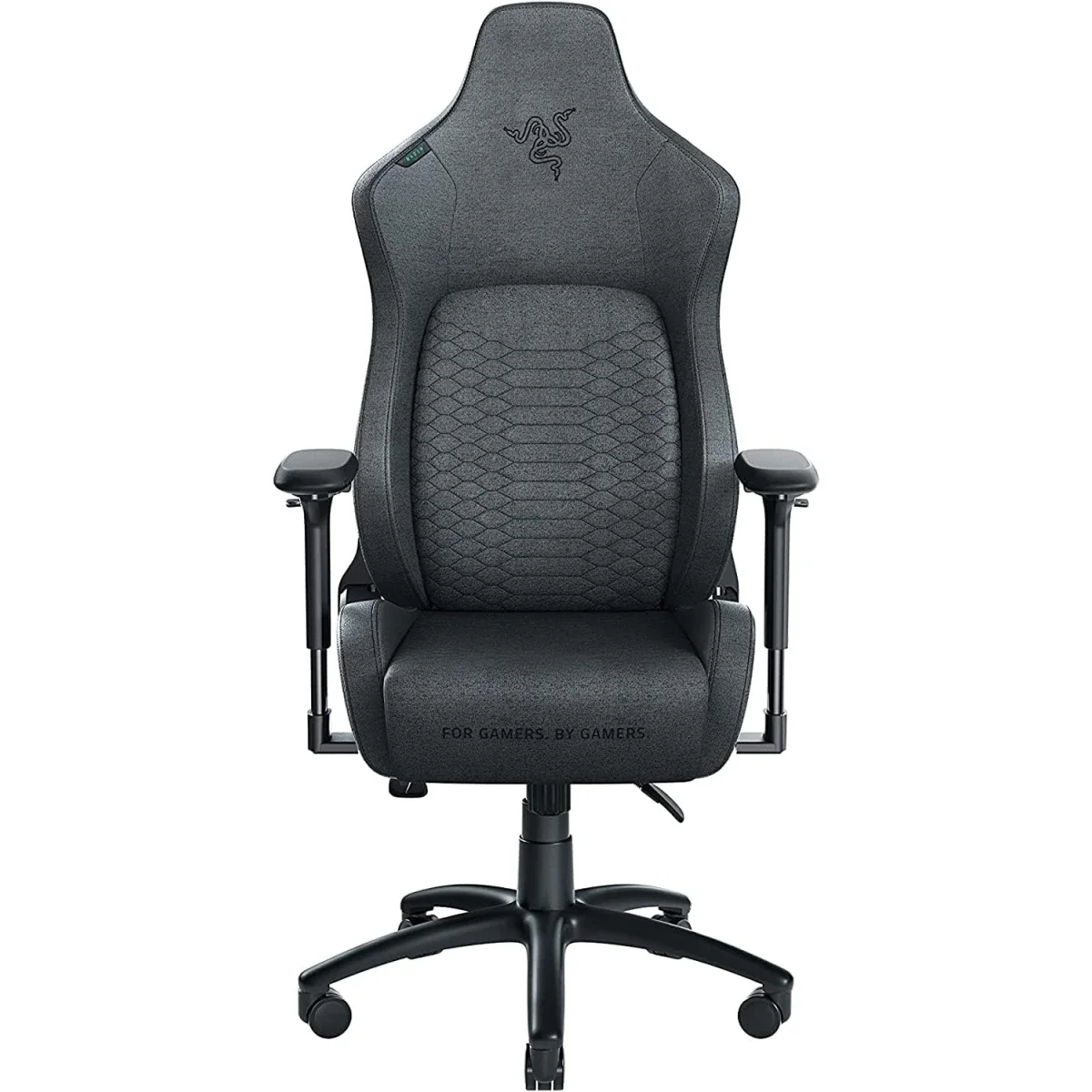 كرسي ألعاب Razer Iskur V2 قماش، إسفنج عالي الكثافة، مساند ذراع 4D، تحمل 136 كغ، دعم متكيف، إمالة مقعد تفاعلية وإمالة ظهر حتى 152°، رمادي داكن