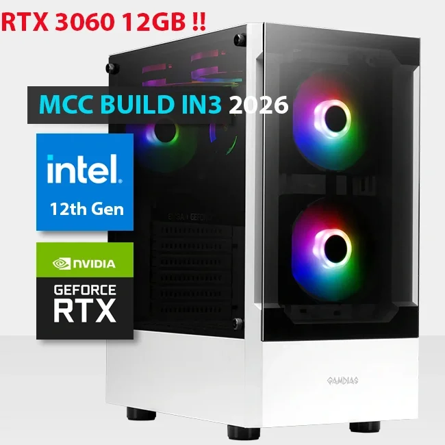 كمبيوتر ألعاب Intel Core i7-12700KF مع GeForce RTX 3060 12GB و16GB RAM و512GB NVMe SSD - Image 2