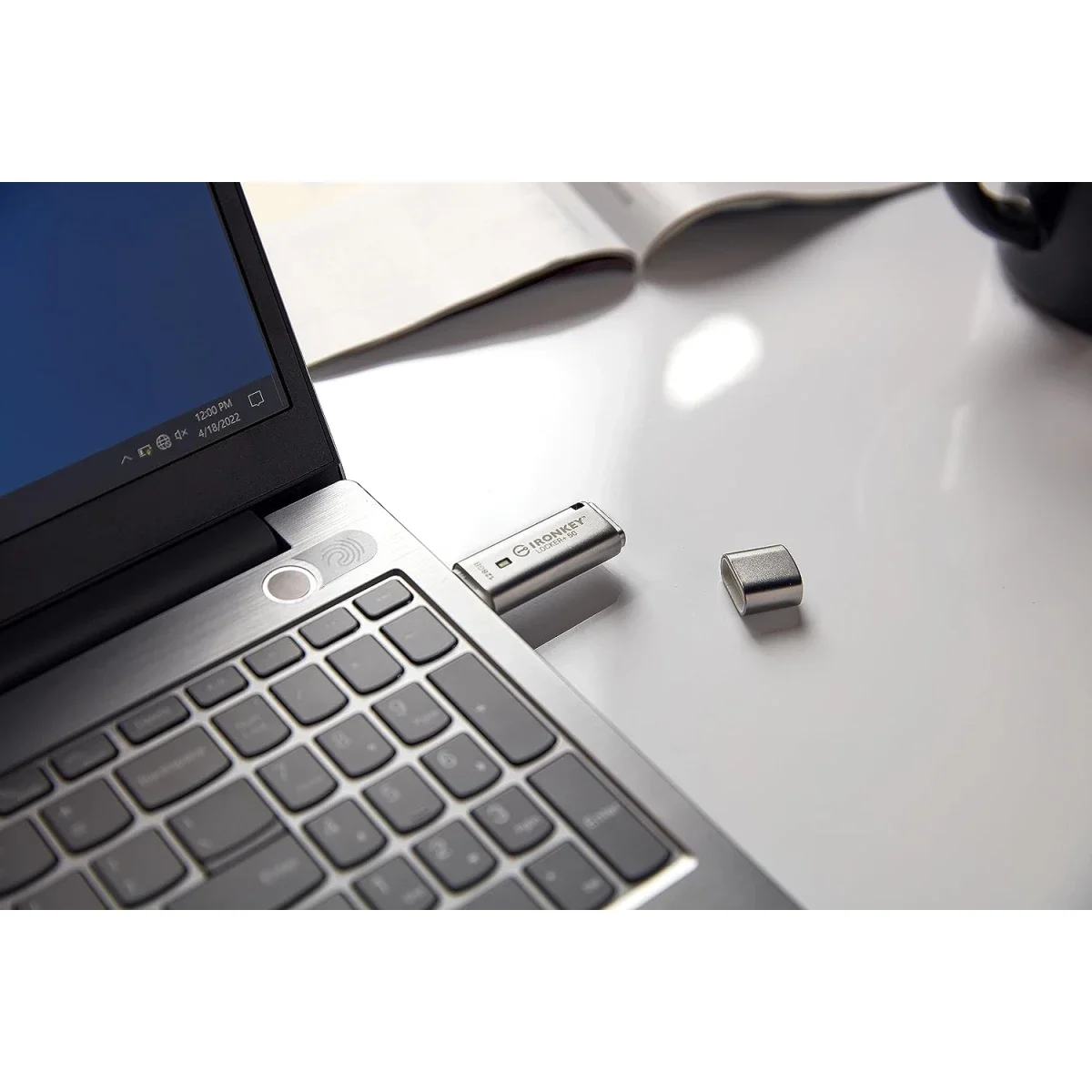 Kingston IronKey Locker+ 50 128GB Encrypted USB Flash Drive USB 3.2 - Thumbnail 4