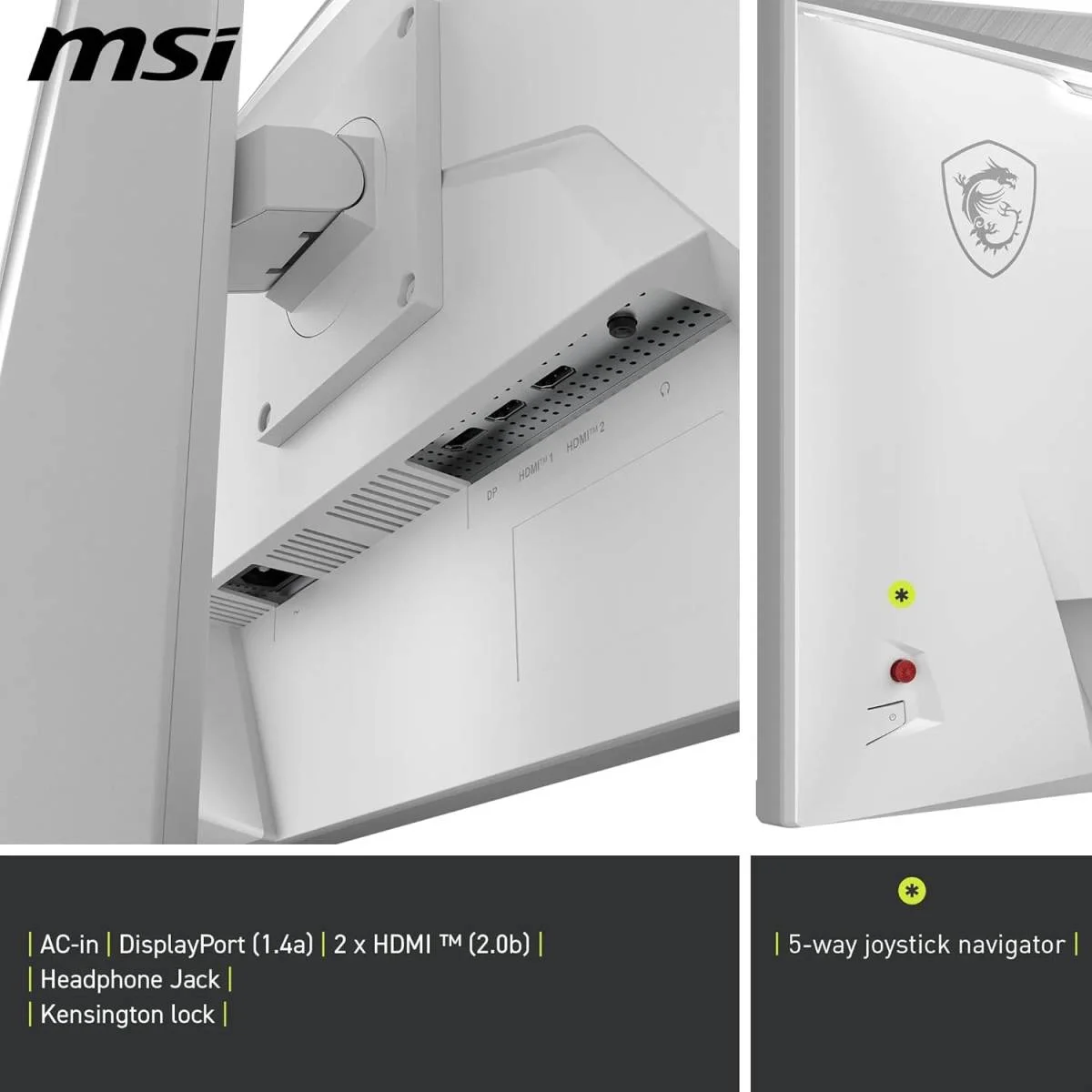 MSI 27-inch Flat Rapid IPS WQHD 2K Gaming Monitor, 200Hz, 0.5ms, HDR400, G-SYNC Compatible, Wide Color Gamut, Ergonomic Stand, 3-Year Warranty – MAG 274QRFW E20 - Image 5