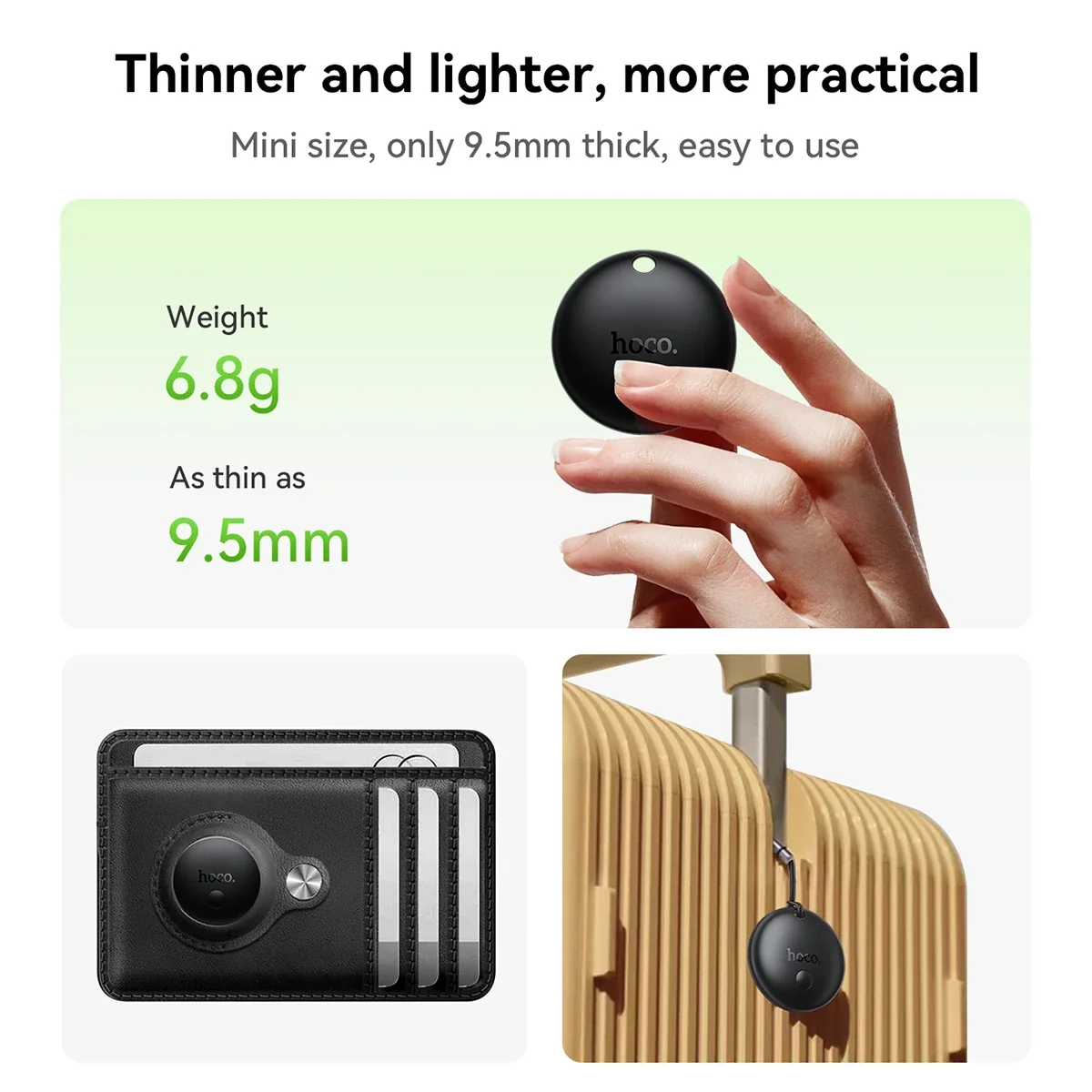 HOCO E93A Smart Anti-Loss Tracker for Android Google Find My Device, Black - Thumbnail 5