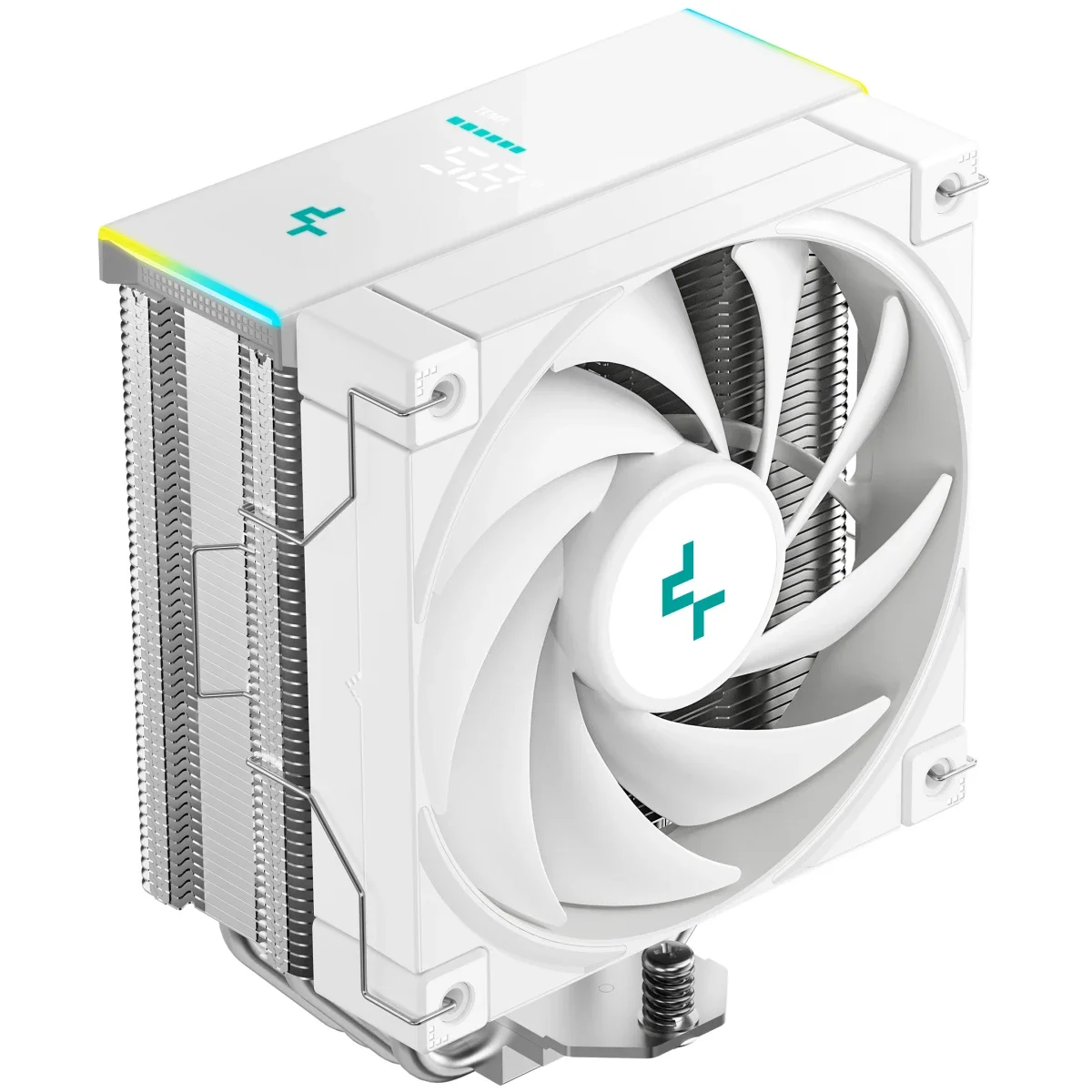 مبرد هوائي للمعالج DeepCool AK400 Digital SE أبيض مع ARGB وشاشة رقمية و4 أنابيب حرارية وPWM بسرعة 1850 RPM - Image 2