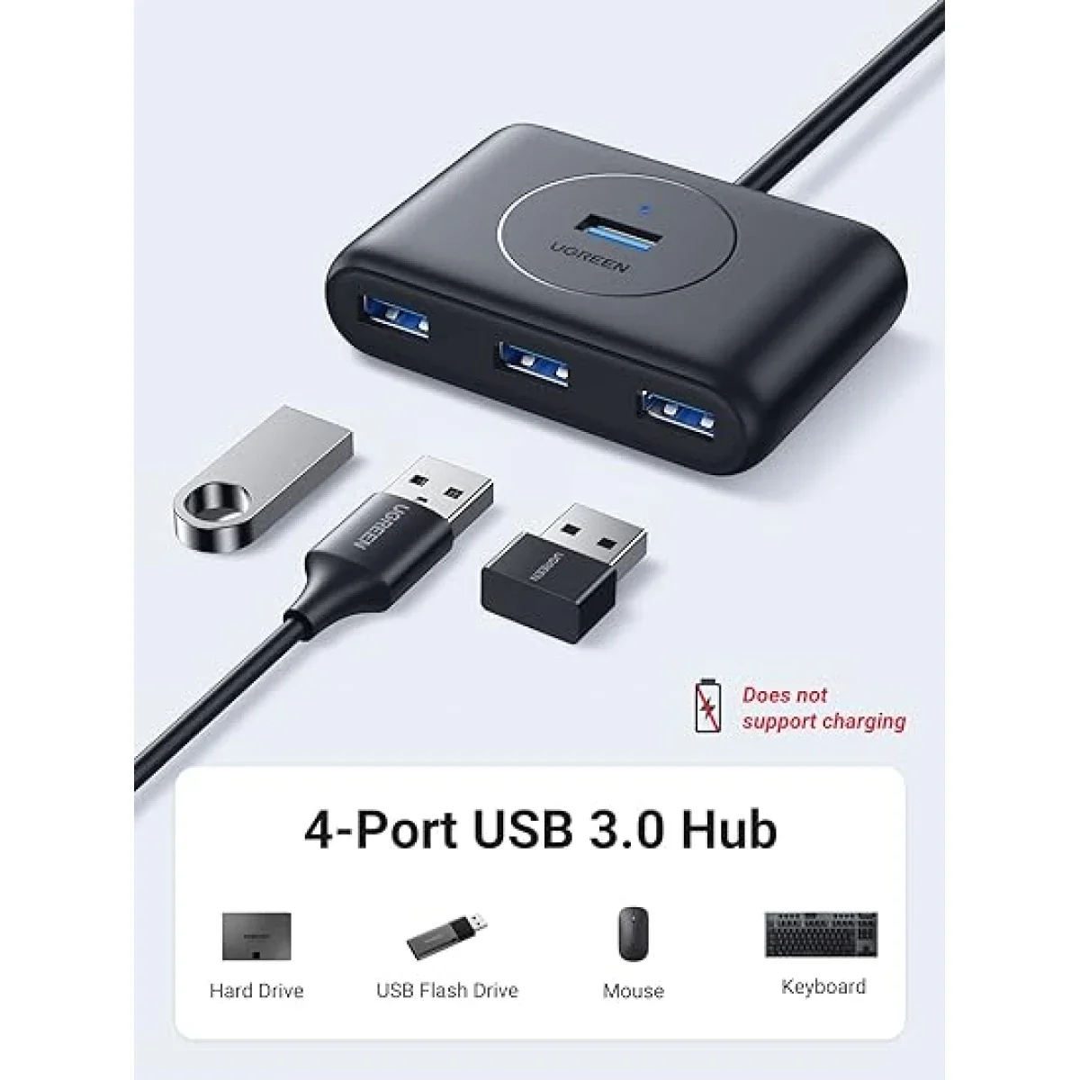 UGREEN USB 3.0 4-Port Hub with 1m Cable, 5Gbps Data Transfer - Thumbnail 5