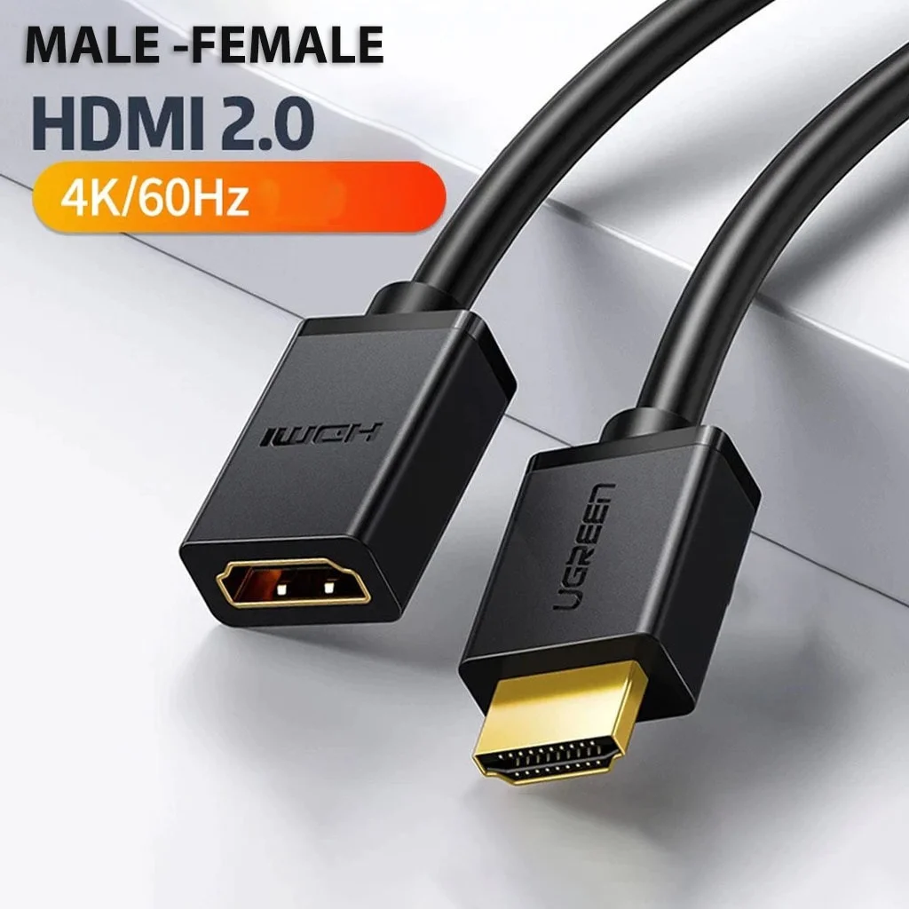 Ugreen 10141 HDMI 2.0 Male to Female Extension Cable 4K 60Hz 1m