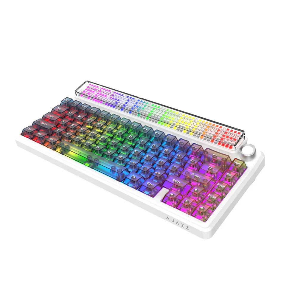 كيبورد AJAZZ Pixel68 ميكانيكي للألعاب، سويتش White Peach، شاشة كبيرة بمصفوفة نقاط، لاسلكي وبلوتوث، سويتشات قابلة للتبديل، Glass Artisan، 8+8K - Image 6