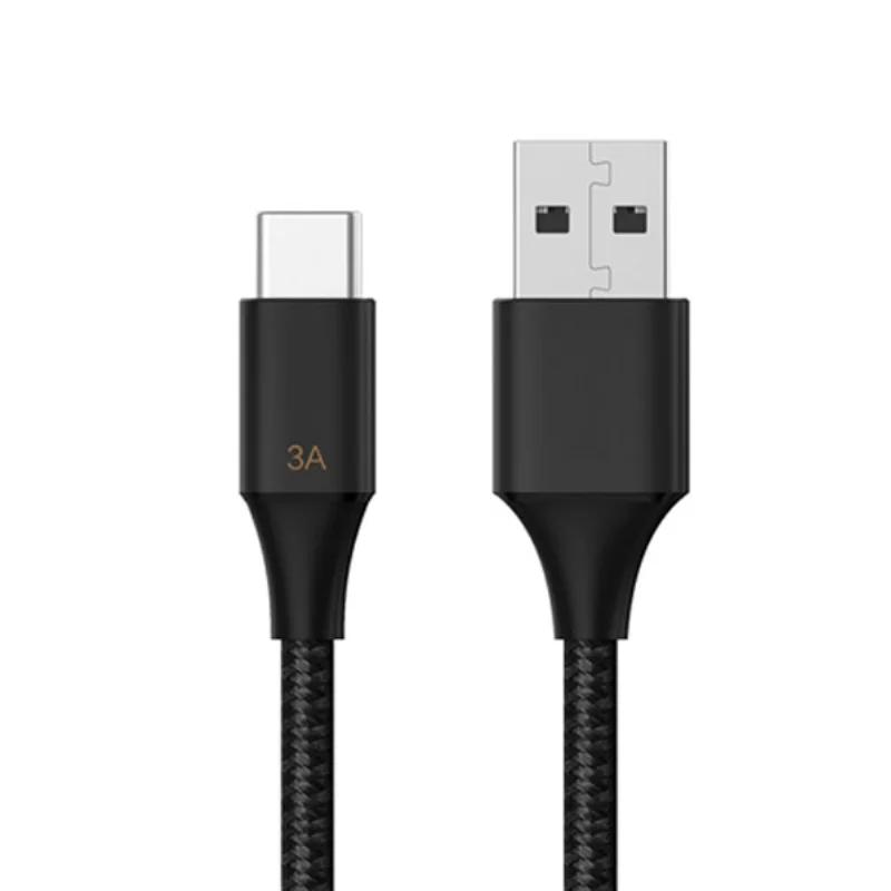 كيبل Pisen TC07-1000 من USB-A إلى Type-C مجدول للشحن السريع، 3 أمبير، 1 متر