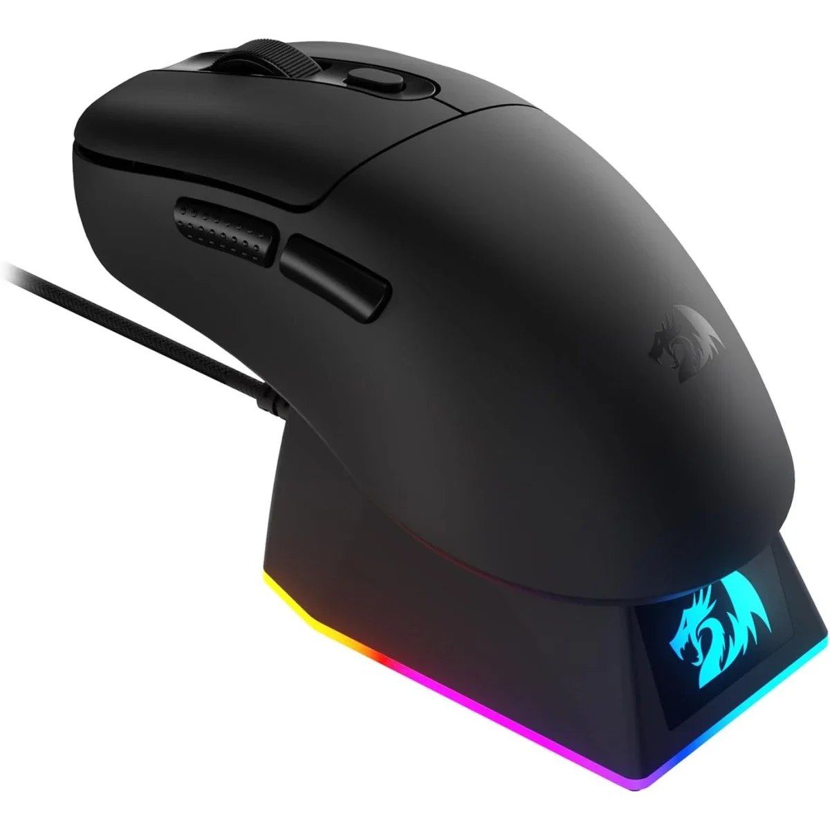 Redragon M998 Lightweight Tri-Mode Wireless Gaming Mouse with RGB Charging Dock, 24000 DPI, Black