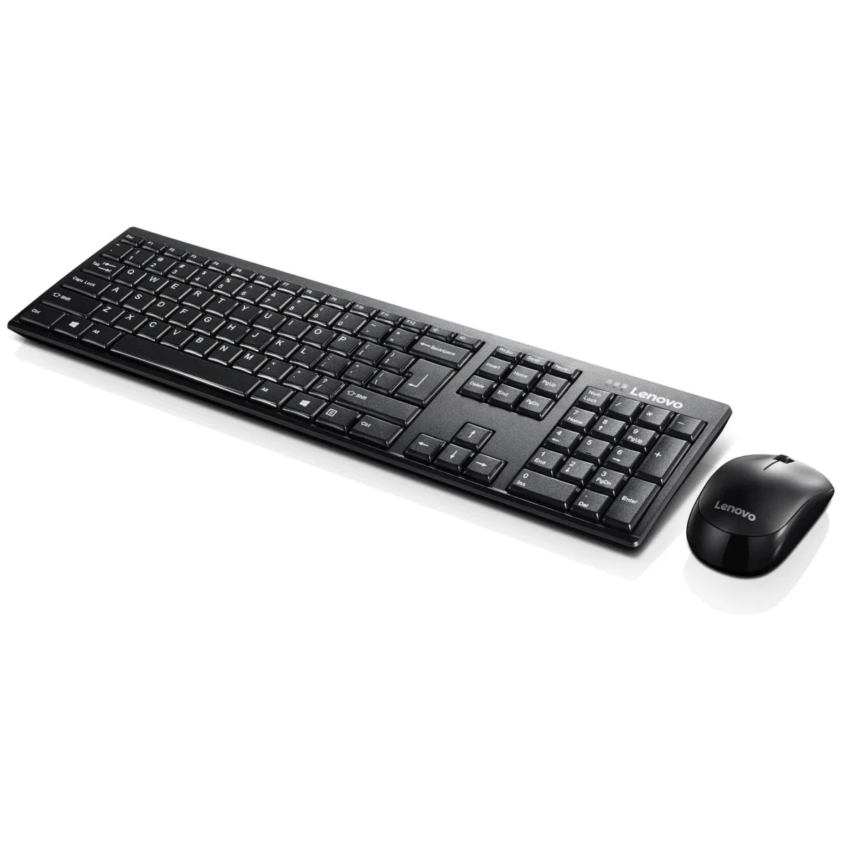 مجموعة لوحة مفاتيح وفأرة لاسلكية Lenovo 100 بتخطيط عربي/إنجليزي