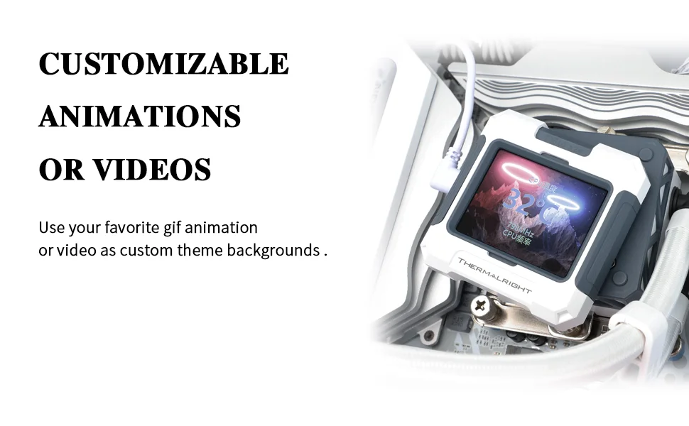 مبرد سائل للمعالج Thermalright Frozen Warframe 360 White ARGB AIO مع شاشة LCD - Image 11