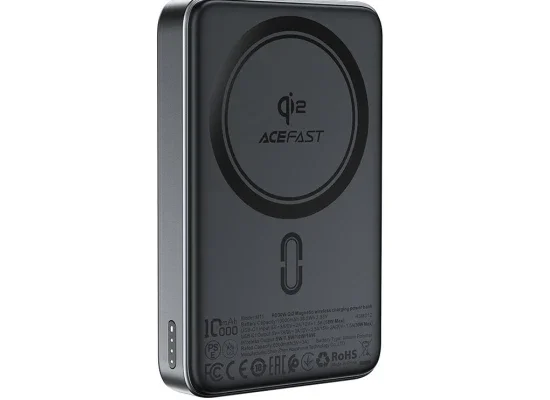 ACEFAST M11 10000mAh Qi2 15W Magnetic Wireless Power Bank with USB-C PD 30W - Black - Thumbnail 9