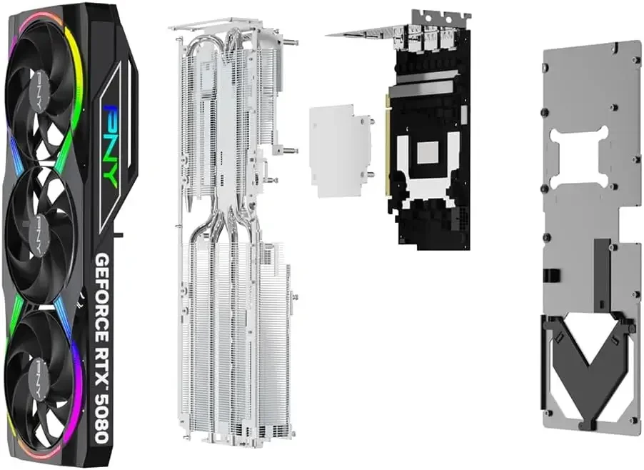 كرت شاشة PNY ARGB EPIC-X RGB مكسور السرعة بثلاث مراوح 16GB GDDR7 GeForce RTX 5080 - Image 4
