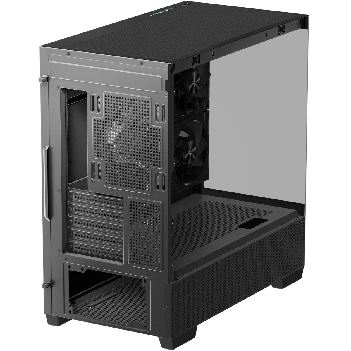 هيكل كمبيوتر DeepCool CG380 3F بانورامي ATX متوسط الحجم مع 3 مراوح ARGB مثبتة مسبقًا وUSB-C، أسود - Image 6