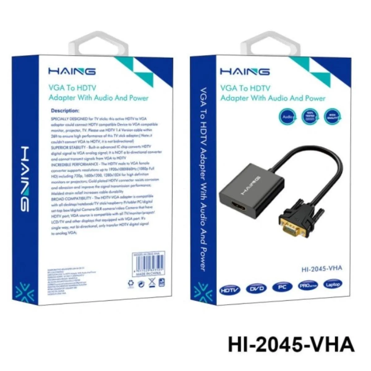HAING HI-2045-VHA VGA to HDMI Adapter with Audio and Power - Thumbnail 2