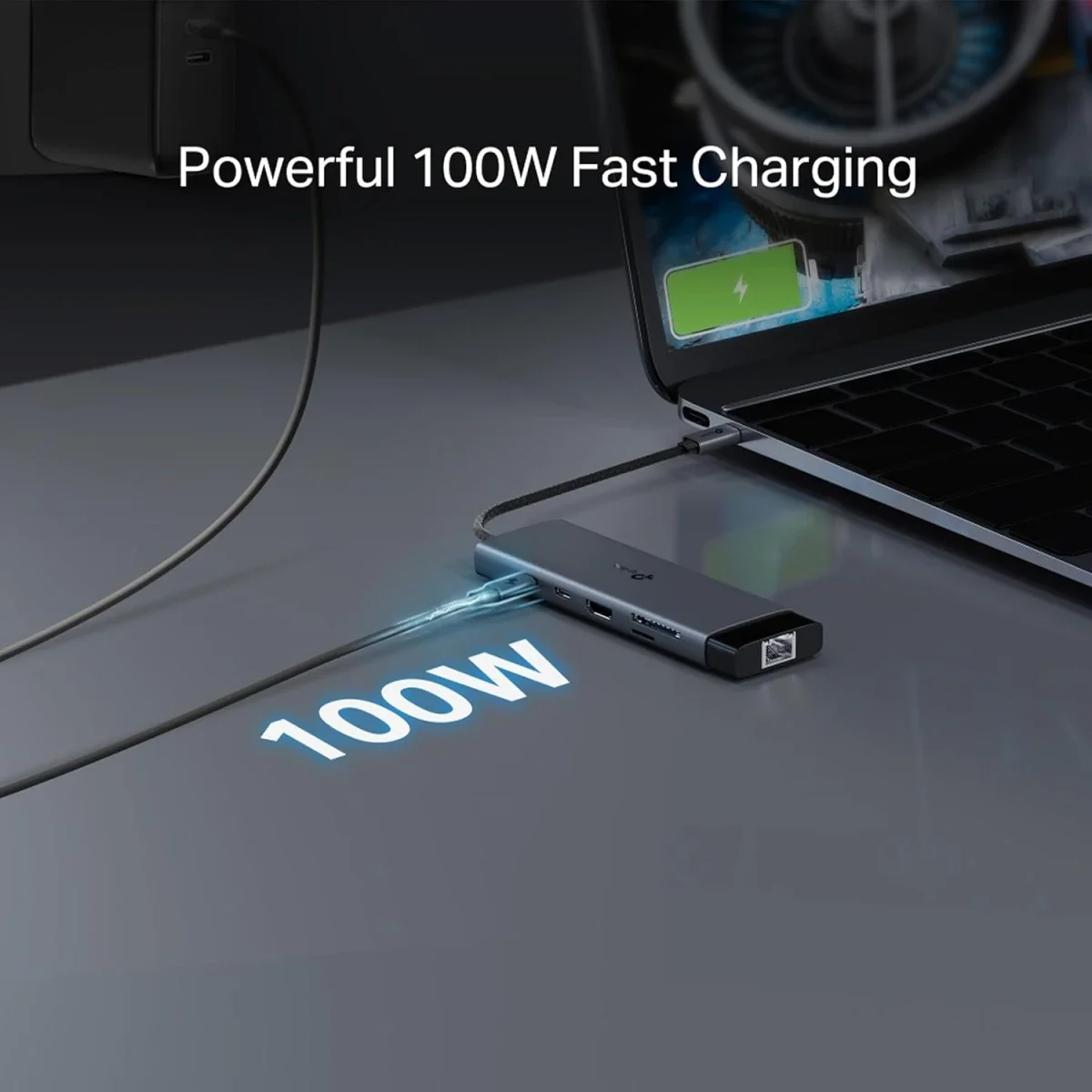 موزع USB Type-C TP-LINK UH9120C 9 في 1 مع HDMI بدقة 4K@60Hz وإيثرنت جيجابت وPD بقدرة 100W - Image 9