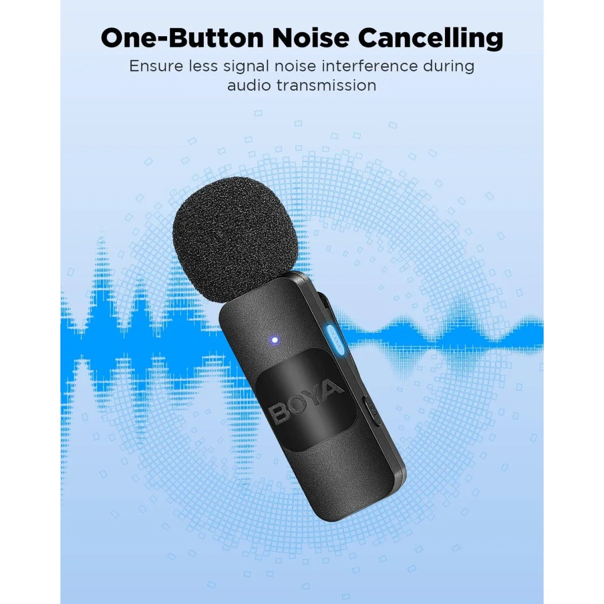 Boya BY-V20 USB-C Wireless Lavalier Microphone with Noise Cancellation - Black - Thumbnail 5