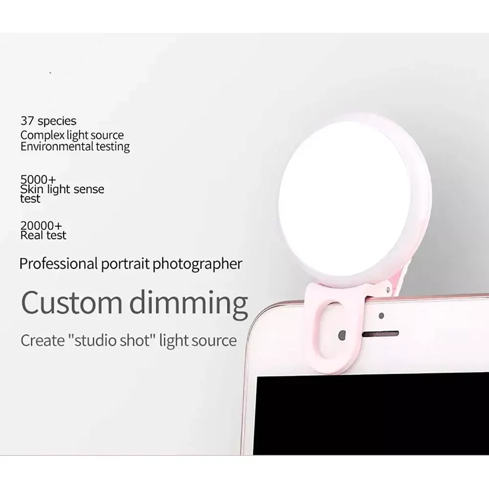 Clip-On LED Selfie Fill Light for Mobile Phones - Thumbnail 2