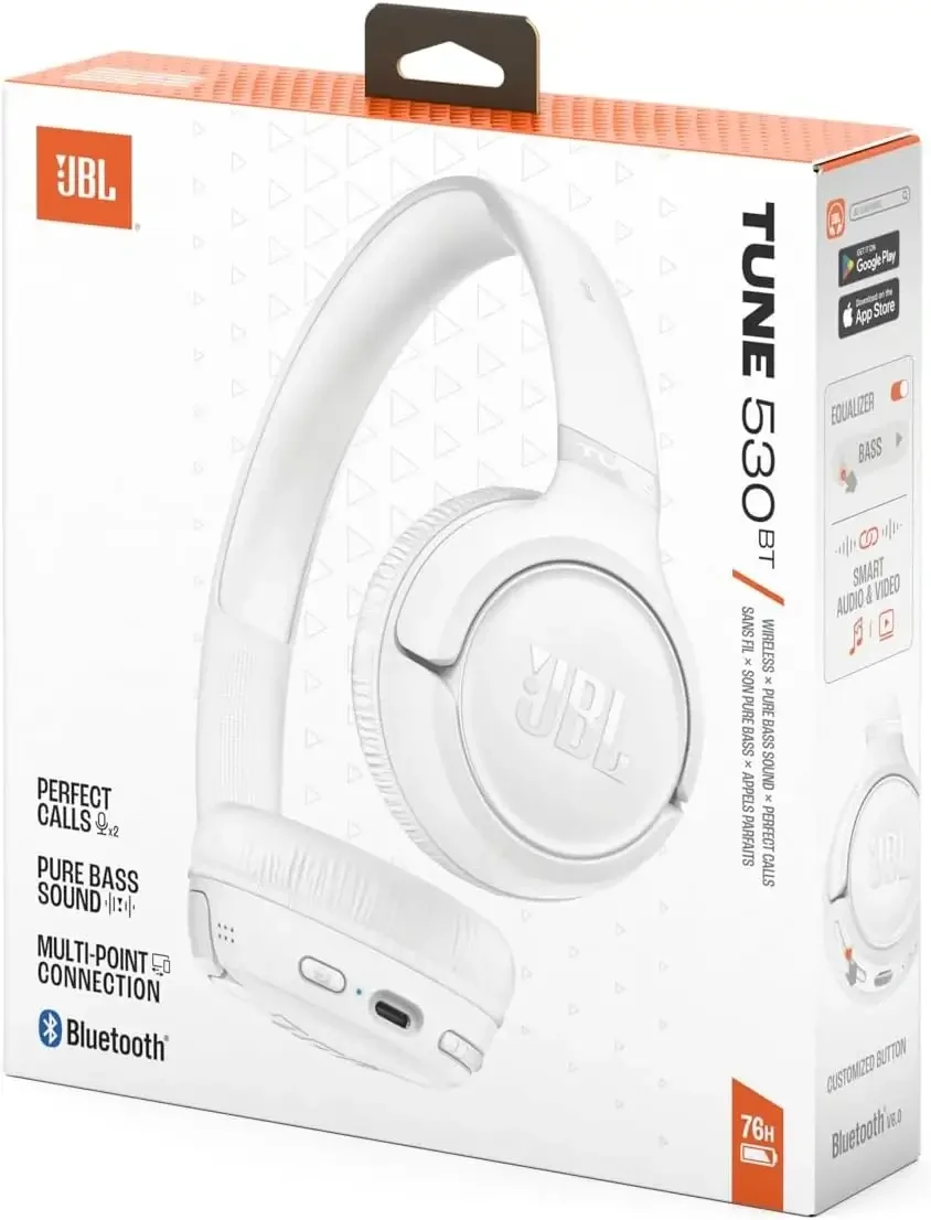 JBL Tune 530BT Wireless Bluetooth On-Ear Headphones White